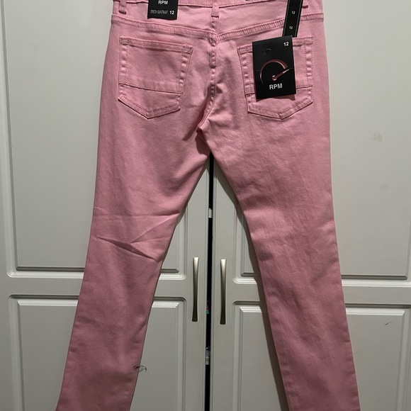 RPM Ripped Pink Straight Leg Jeans - Picture 2 of 7